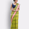 Green Woven Design Pure Cotton Handwoven Tant Saree angoshobha