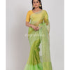 Green sequins handwoven silk saree angoshobha