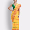 Indian women yellow tant cotton saree angoshobha