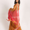 Kotki Border Yellow Orange Cotton Blend Handloom Saree angoshobha