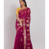 Magenta Cotton Silk Handloom Saree angoshobha