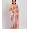 Multicolor Handloom Linen Saree angoshobha