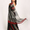 Multicolour Traditional Handloom Check Linen Saree angoshobha