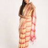 Multicolour Traditional Handloom Check Linen Saree angoshobha