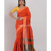 Orange Handloom Cotton Silk Saree angoshobha