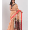 Orange Peach Handwoven Cotton Saree angoshobha