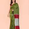 Pea Green Handwoven Cotton Saree angoshobha