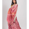 Peach Handwoven Linen Tissue Saree angoshobha