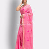 Pink Cotton Blend Handloom Jamdani Saree angoshobha