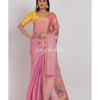 Pink Tussar Silk Jamdani Saree angoshobha
