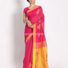 Rani Pink Cotton Blend Handloom Saree angoshobha