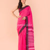 Rani Pink Handwoven Cotton Saree angoshobha
