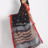 Red Border Black Cotton Handloom angoshobha