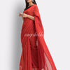 Red Handloom Traditional Molmol Cotton saree angoshobha