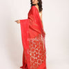 Red Matka Silk Handloom Traditional Sequin Jamdani Saree angoshobha