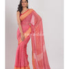 Rose Red Soft Cotton Handloom Saree angoshobha