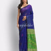 Royal Blue Cotton Blend Handloom Jamdani Saree angoshobha