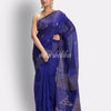 Royal Blue Cotton Blend Handloom Jamdani Saree angoshobha