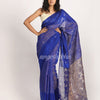 Royal Blue Matka Silk Handloom Traditional Jamdani Saree angoshobha