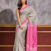 Silver Grey Handwoven Cotton Saree angoshobha