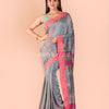 Silver grey Handwoven Cotton Jamdani Saree angoshobha