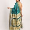 Teal Traditional Handloom Cotton Silk Jamdani Saree angoshobha