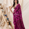 Traditional Fuchsia Soft Matka Silk Jamdani Saree angoshobha