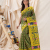Traditional Green Yellow Soft Dhakai Jamdani Saree angoshobha