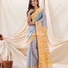 Traditional Light Columbia Blue Soft Dhakai Jamdani Saree angoshobha