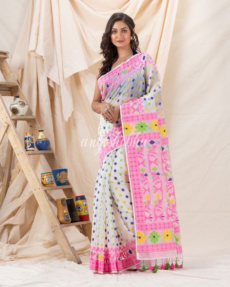 Cotton Silk Dhakai Jamdani Saree at ₹ 680/piece in Phulia | ID Cotton Silk Dhakai Jamdani Saree at ₹ 680/piece in Phulia | ID