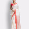 White Handloom Cotton Saree angoshobha