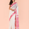 White Silk Dhakai Jamdani Saree angoshobha