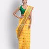 Woven Self Design Bengal Cotton Yellow Tangail Tant Saree angoshobha