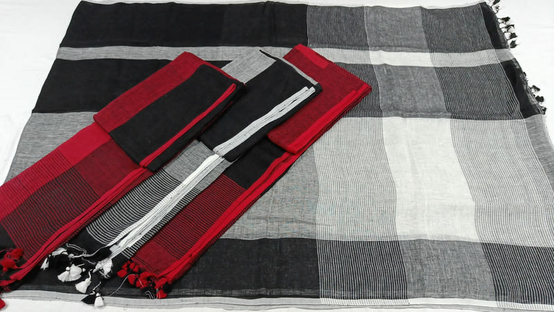 4-Piece Linen Saree Bulk Pack – Different Colors, Premium Quality