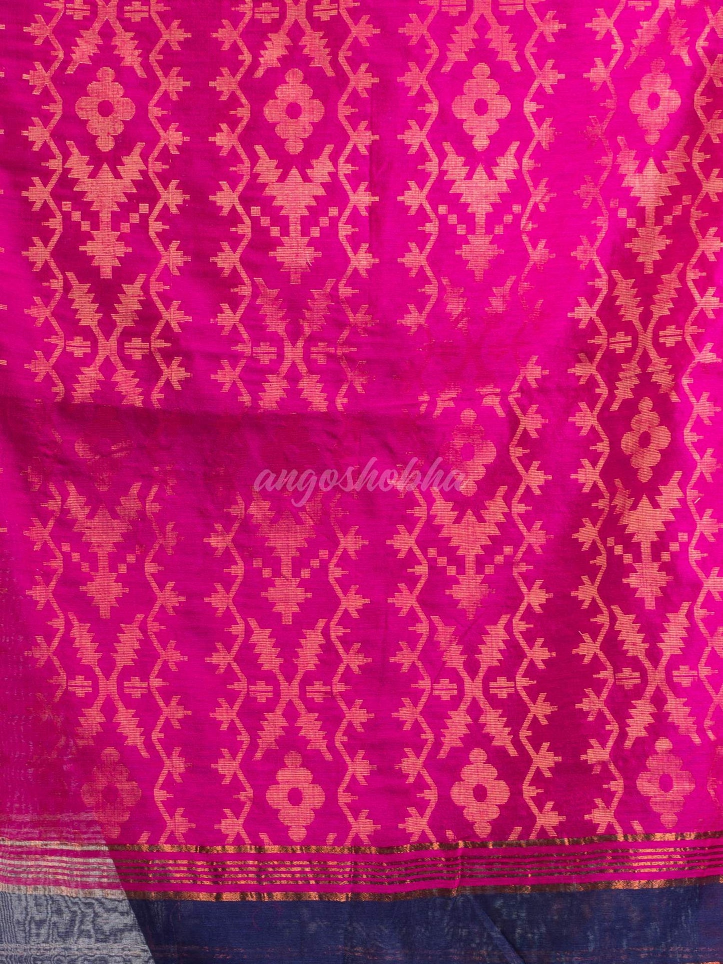 Nevy Blue Cotton Blend Handloom Tangail Saree