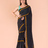 Black and yellow handwoven bengal cotton saree