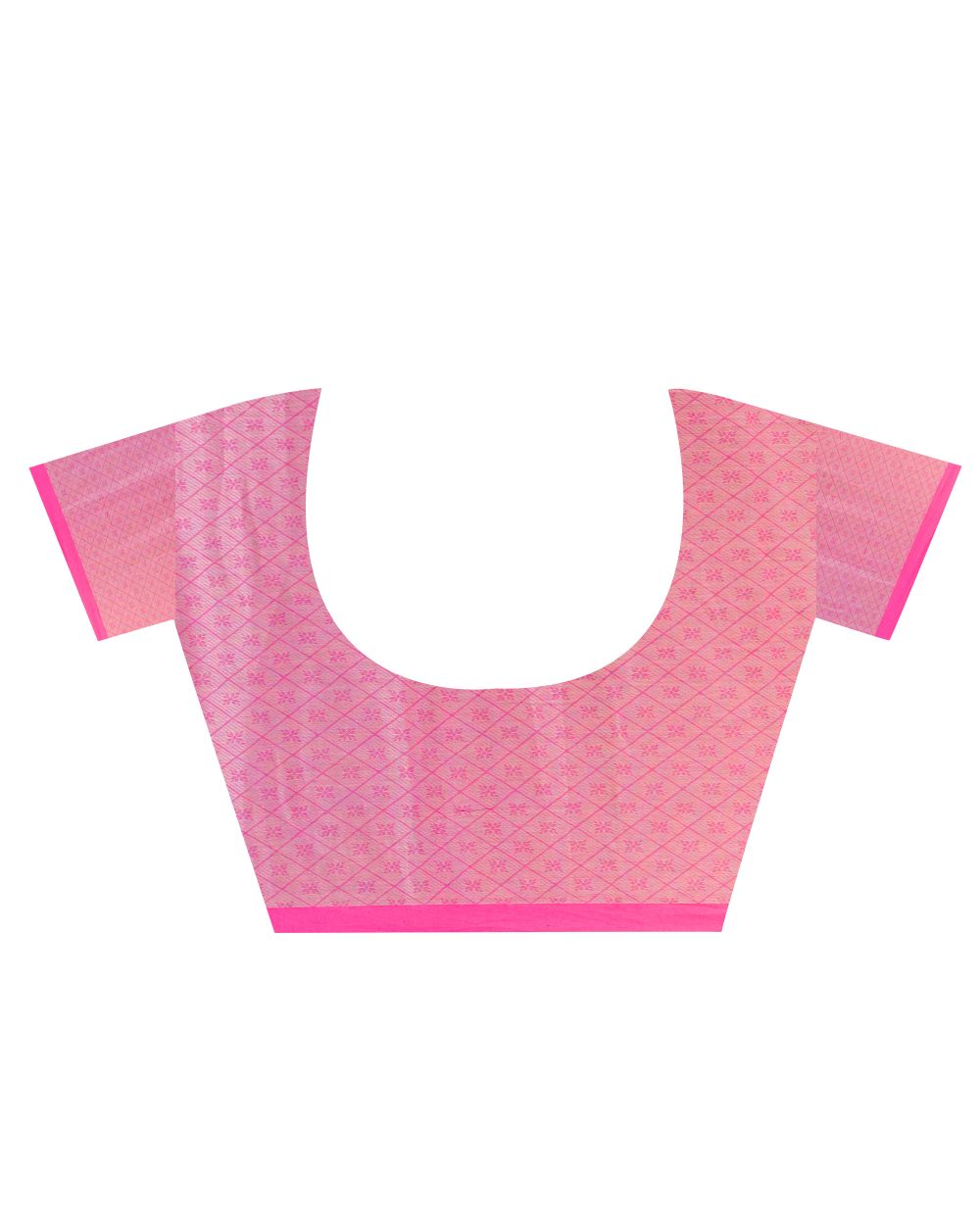 Cream pink handwoven bengal cotton saree