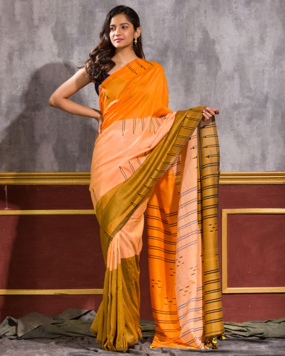Multicolor Handloom Cotton Saree