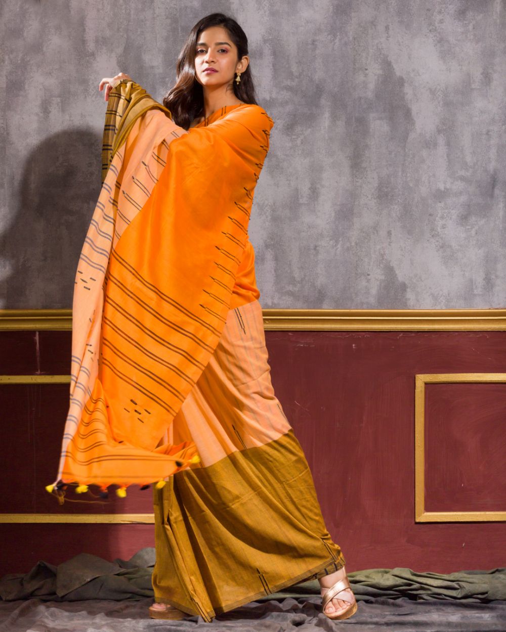 Multicolor Handloom Cotton Saree