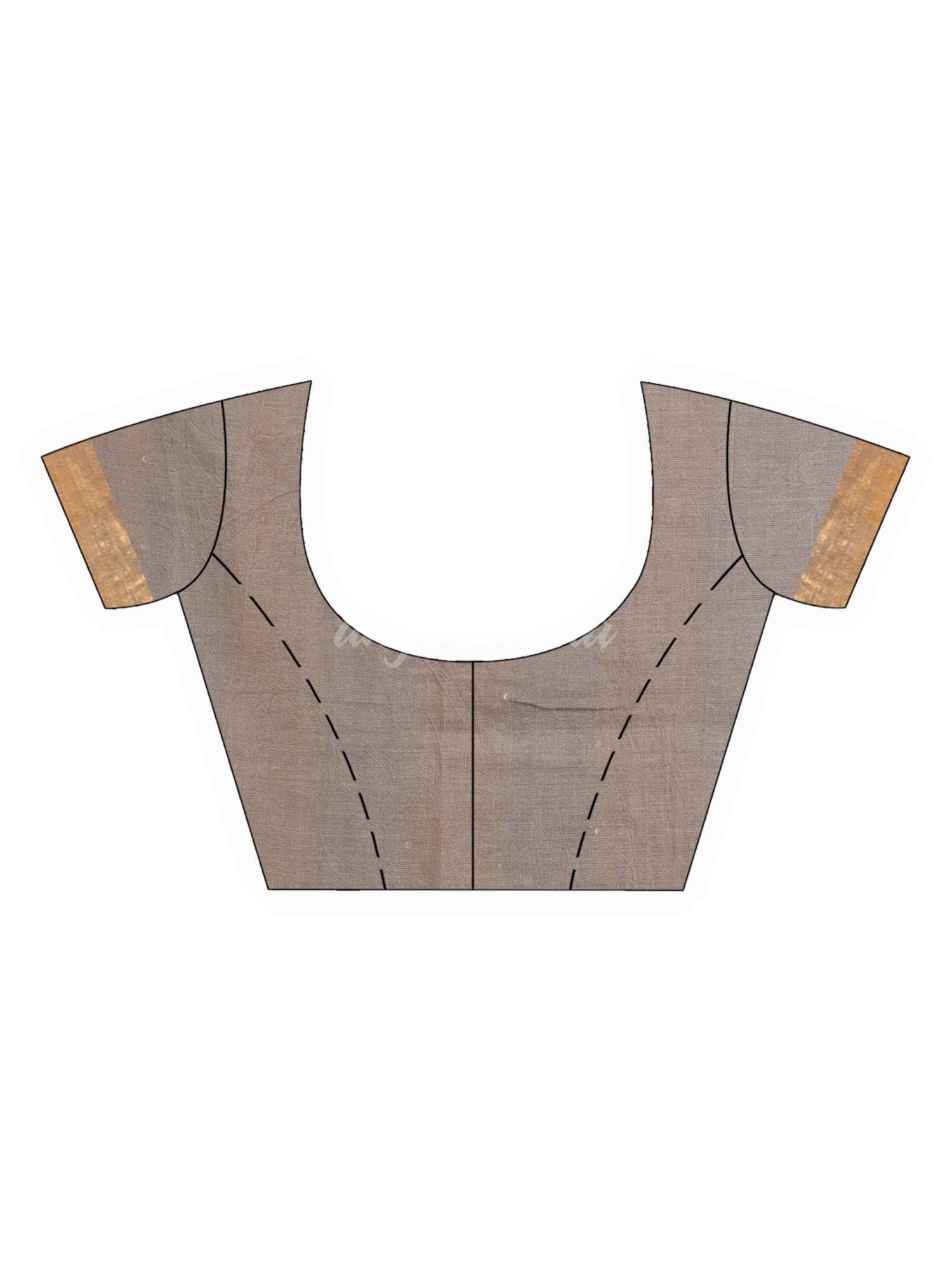 Gold Steel Stipe Handwoven Cotton Jamdani handloom Saree