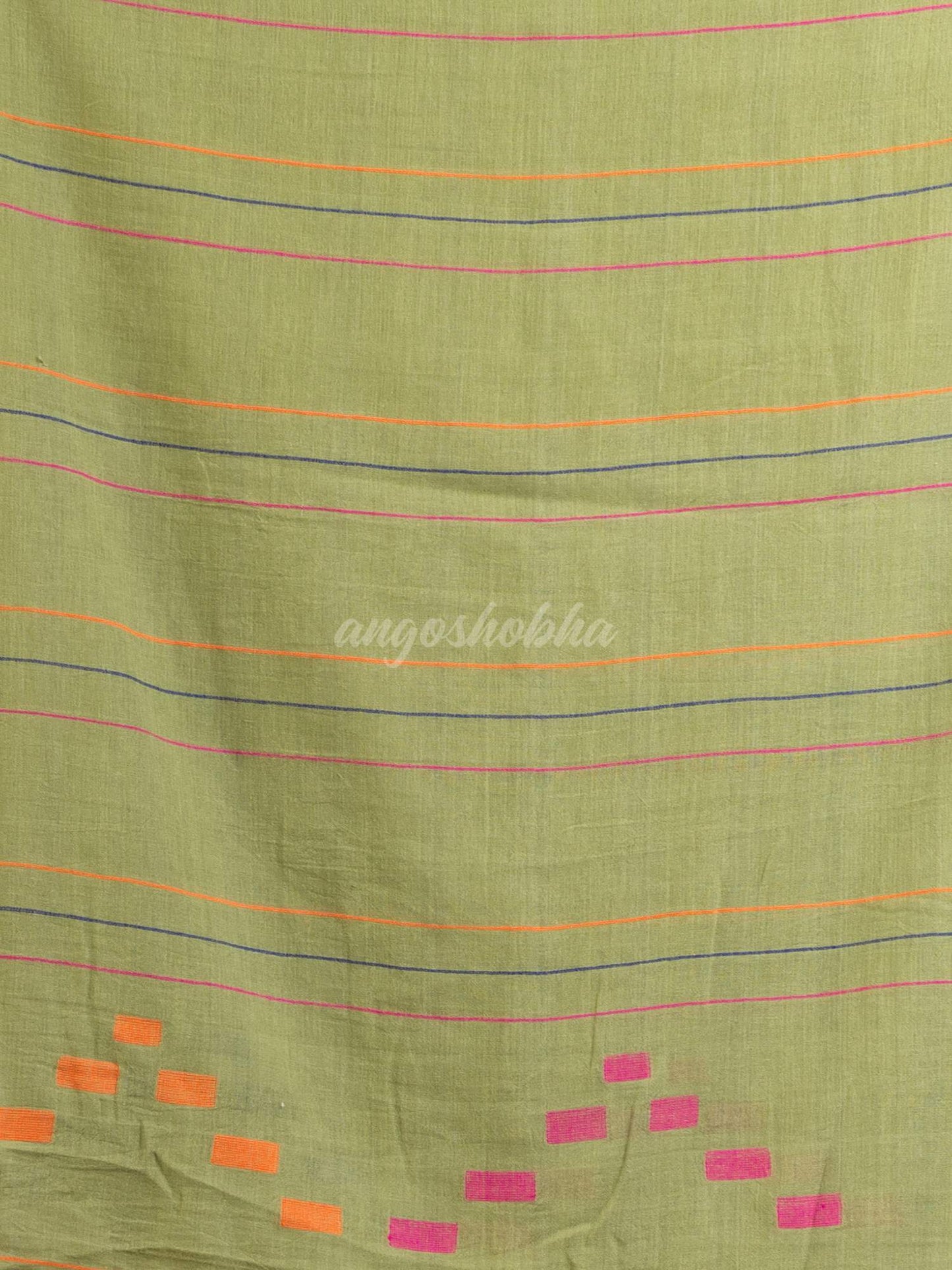 Sage Green Handwoven Cotton Jamdani handloom Saree