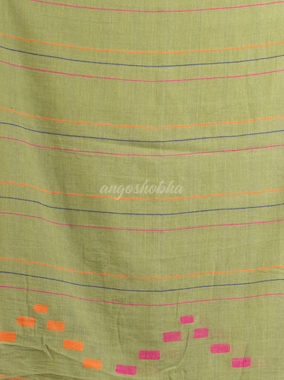 Sage Green Handwoven Cotton Jamdani handloom Saree