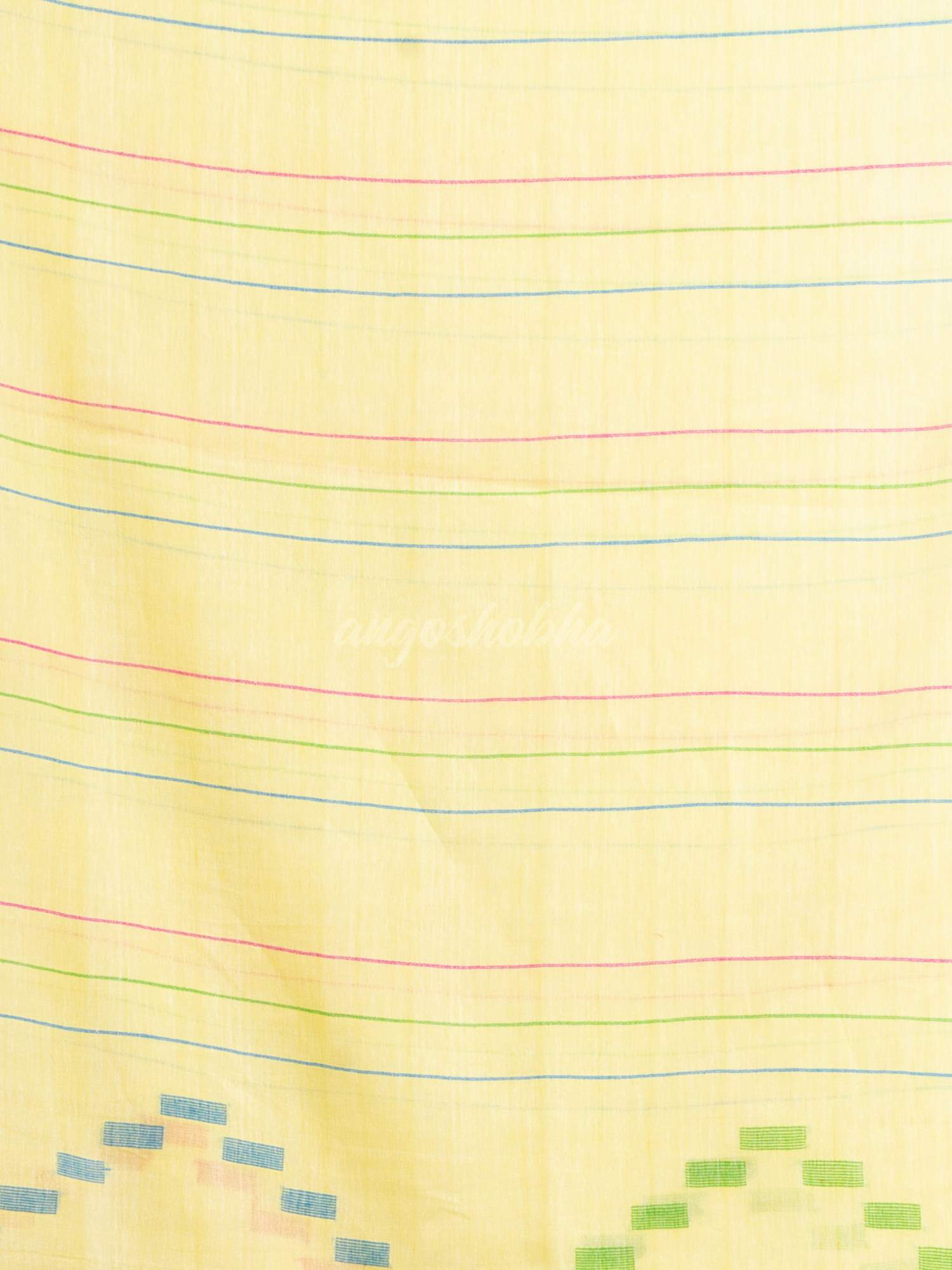 Yellow Handwoven Cotton Jamdani handloom Saree