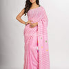Pink Handwoven Cotton Jamdani handloom Saree