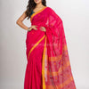 Pink Handwoven Cotton Jamdani  handloom Saree