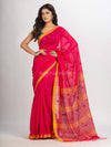 Pink Handwoven Cotton Jamdani  handloom Saree