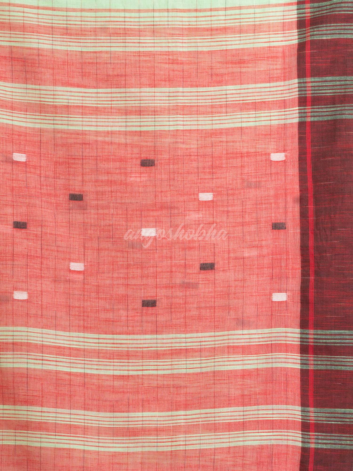 Light Green Handwoven Cotton Jamdani handloom Saree