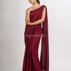 Maroon Handwoven Cotton Stipe handloom Saree