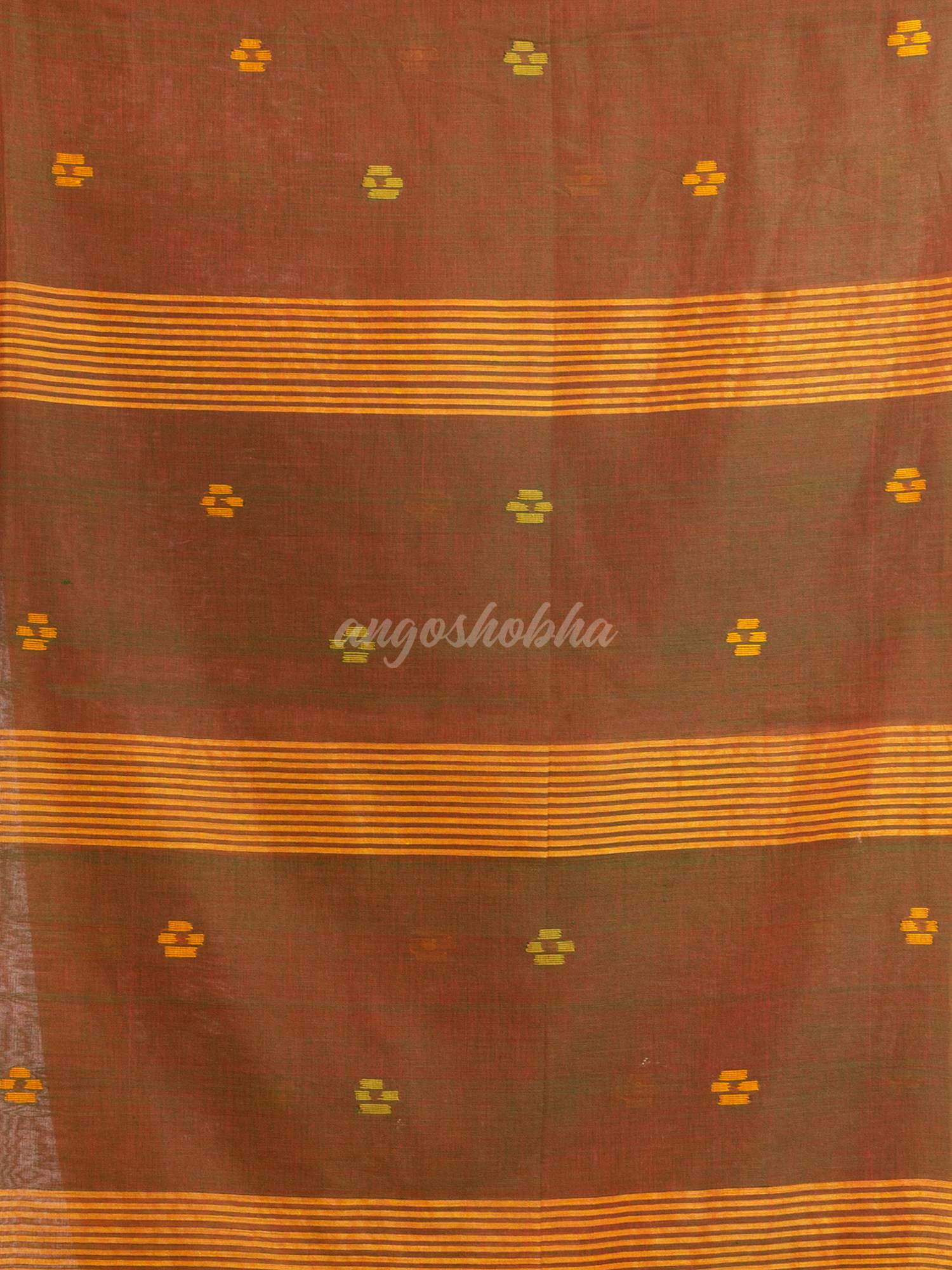Lemon Yellow Handwoven Cotton Jamdani handloom Saree