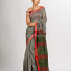 Grey Handwoven Cotton Jamdani handloom Saree